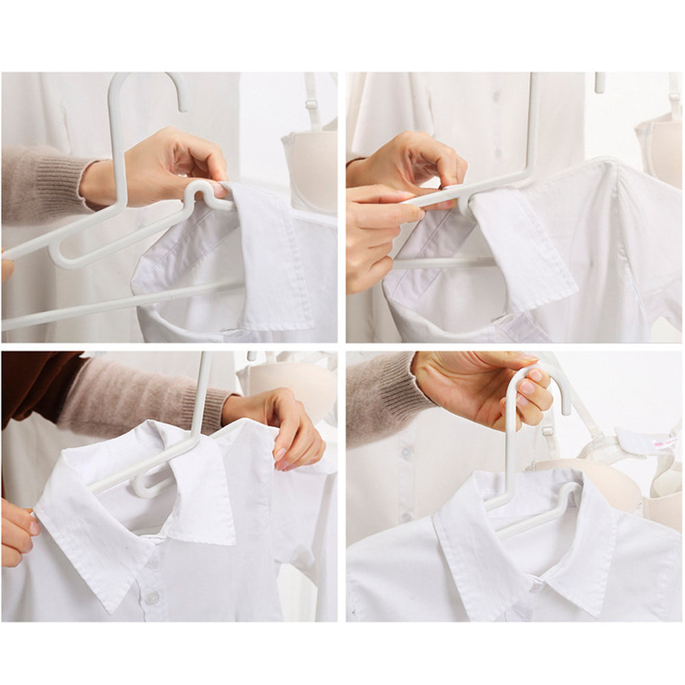 A sturdy home clothes hanger for dorm or student use, non-slip and scratch-free.