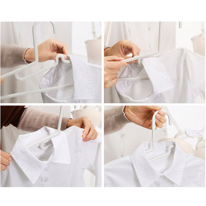 A sturdy home clothes hanger for dorm or student use, non-slip and scratch-free.