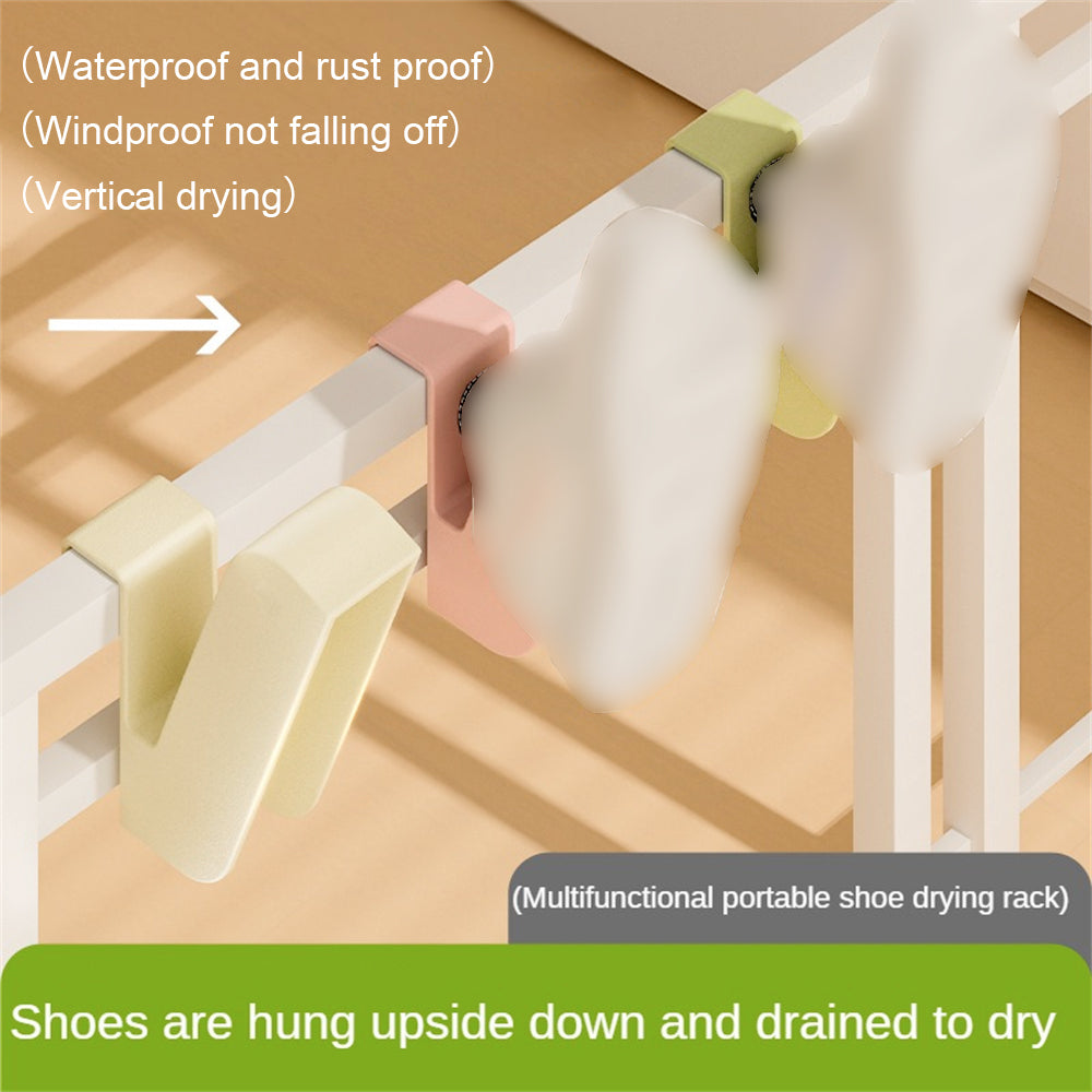 Balcony sandal rack Outdoor shoe drying rack Portable hanging and draining Window rail shoe drying clips/hooks