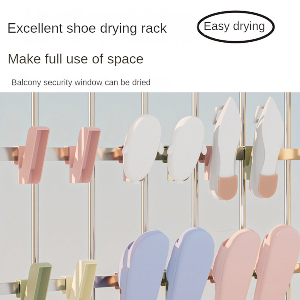 Balcony sandal rack Outdoor shoe drying rack Portable hanging and draining Window rail shoe drying clips/hooks